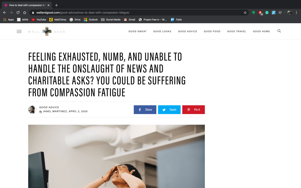 How to deal with compassion fatigue, or secondary trauma